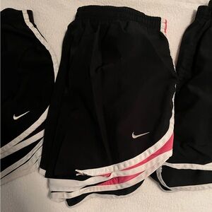 Nike Black Shorts with Pink and White Accents